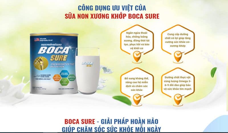 Sữa non xương khớp Boca Sure phù hợp với mọi tình trạng bệnh